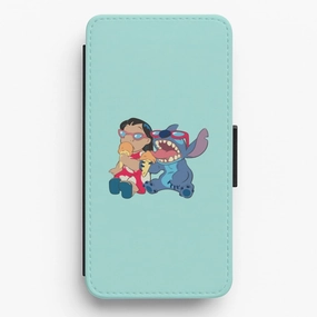 Marble finish Handheld device Ice Cream Alien Blue Flip / Wallet Phone Case