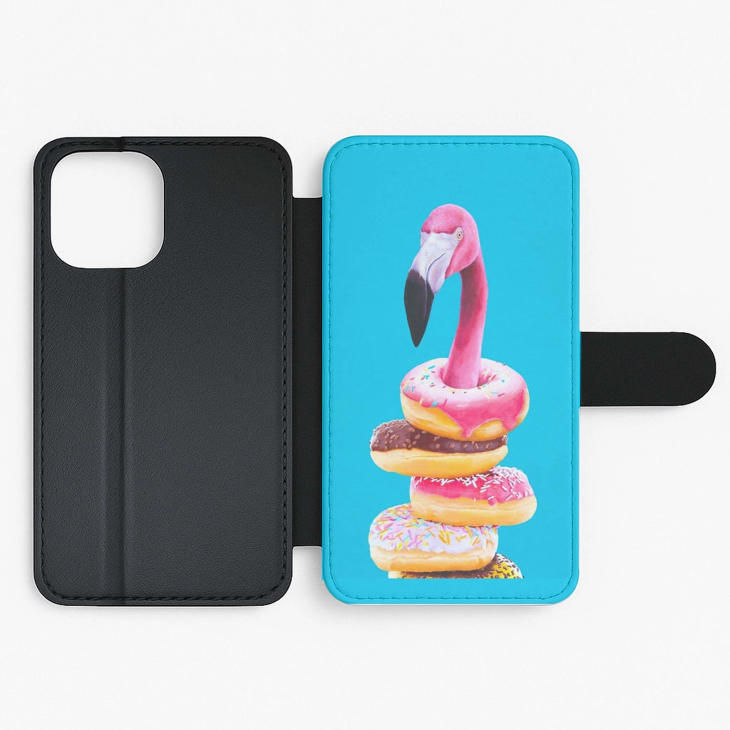 Durable structure Everyday Carry A Famished Flamingo Flip Wallet Phone Case