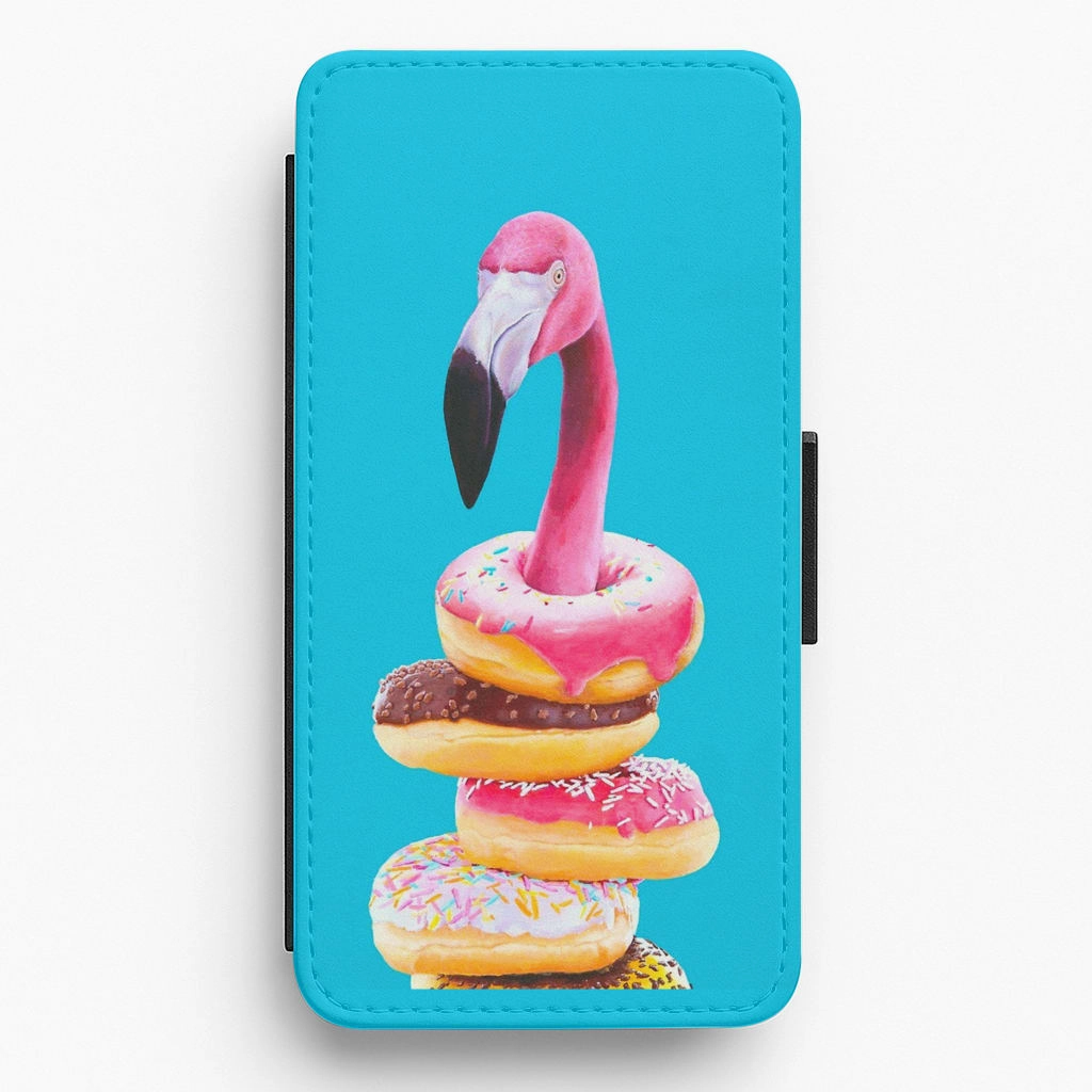 Stylish Shape Minimal Pattern Texture A Famished Flamingo Flip Wallet Phone Case