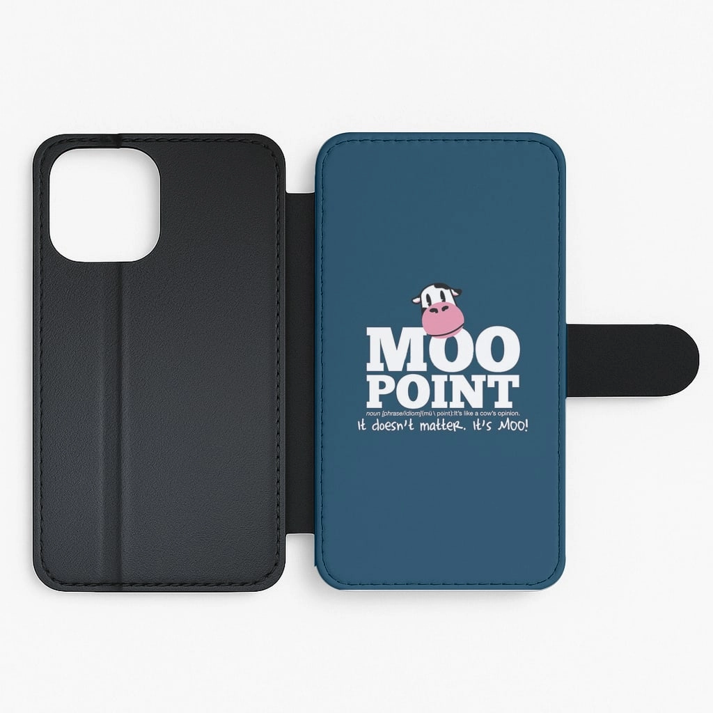 A Moo Point Flip / Wallet Phone Case Shock Absorber Glossy Finish Look