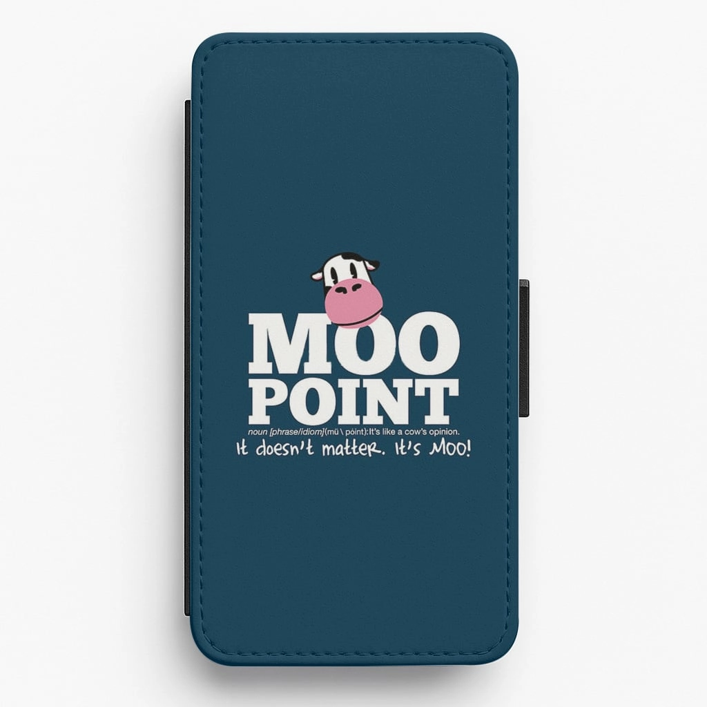 Patterned Design A Moo Point Flip / Wallet Phone Case