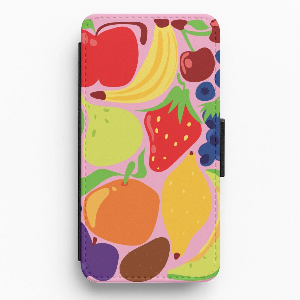 Abstract Fruits Flip / Wallet Phone Case Matte Feel Texture