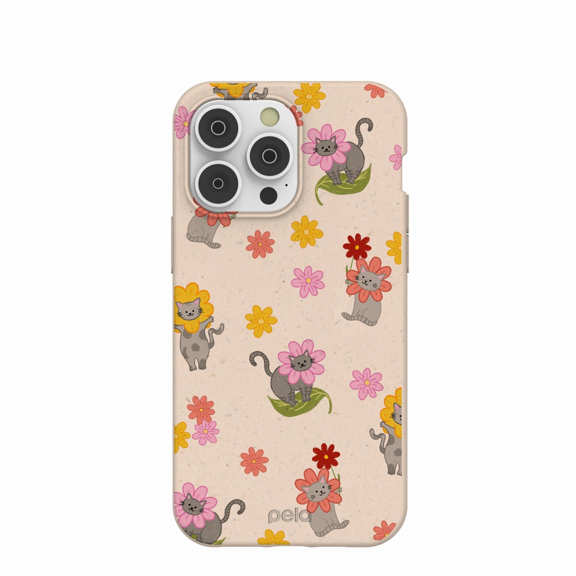 Seashell Flower Cats iPhone 14 Pro Max Case Luxury Layer Texture Gloss Finish Texture