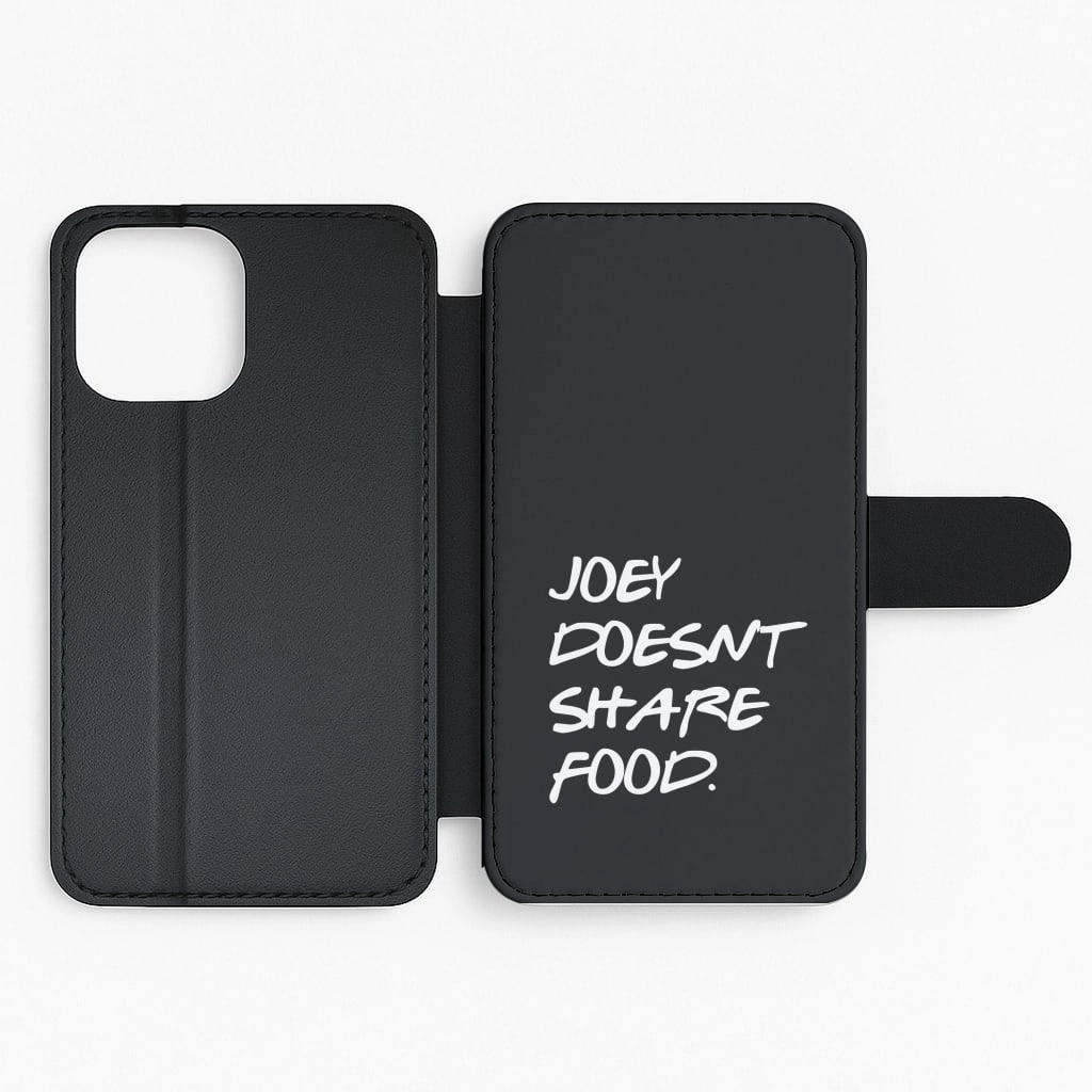 Wireless Charging Compatible Compact Shell Joey Doesn't Share Food, Black Flip / Wallet Phone Case