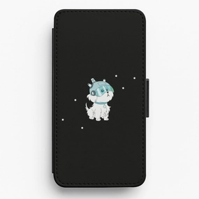 Premium Edge Design Youth Style Space Dog - RAM Flip / Wallet Phone Case