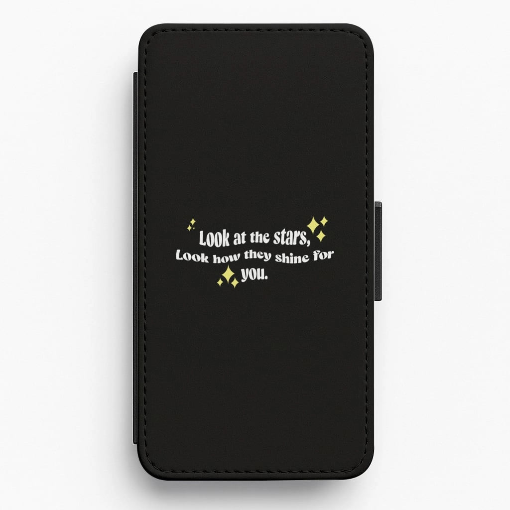 Look At The Stars - Black Colplay Wallet Phone Case Creative Accent