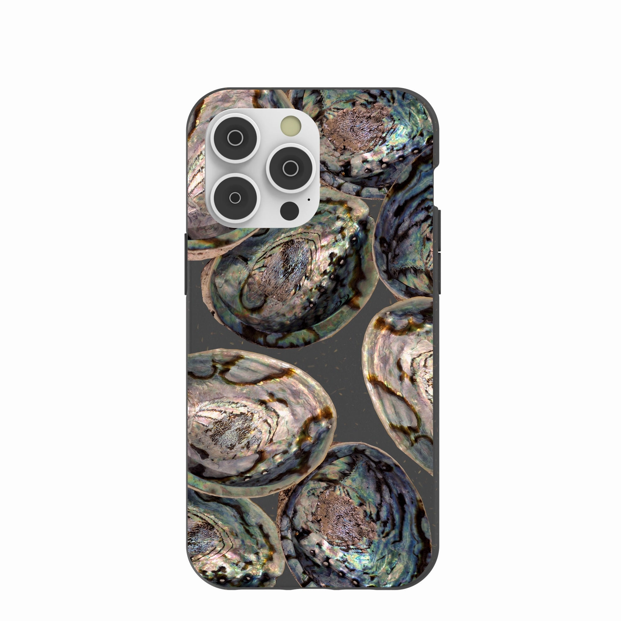 Black Abalone Shells iPhone 14 Pro Max Case Flexible Layer Design