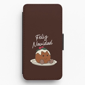 Christmas Pudding Plush Flip / Wallet Phone Case Soft Protection Layer Comfort Detail