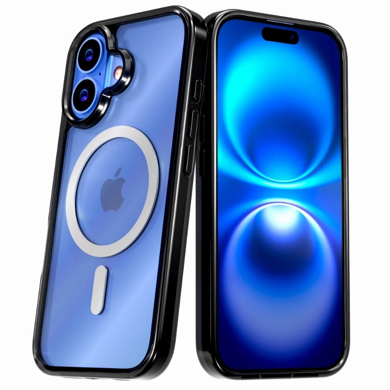 Vibrant pattern Apple iPhone 16 Plus Hybrid Shockproof Clear Slim Acrylic Case with MagSafe