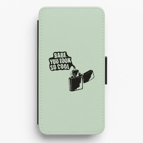 Matte Coating Compact Shape Babe, You Look So Cool - 1975 Flip / Wallet Phone Case
