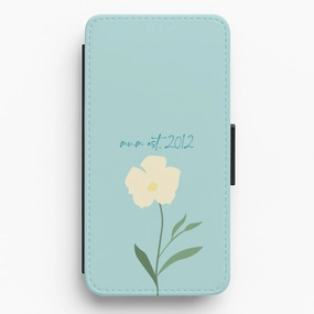 Sleek Surface Modern Design Texture Baby Blue Mum Est Flip / Wallet Phone Case