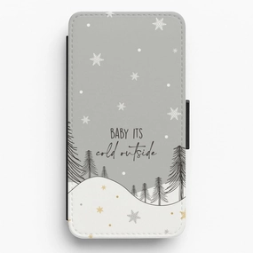 Shock Resistant Build Flexible Edge Baby It's Cold Outisde Landscape Flip / Wallet Phone Case