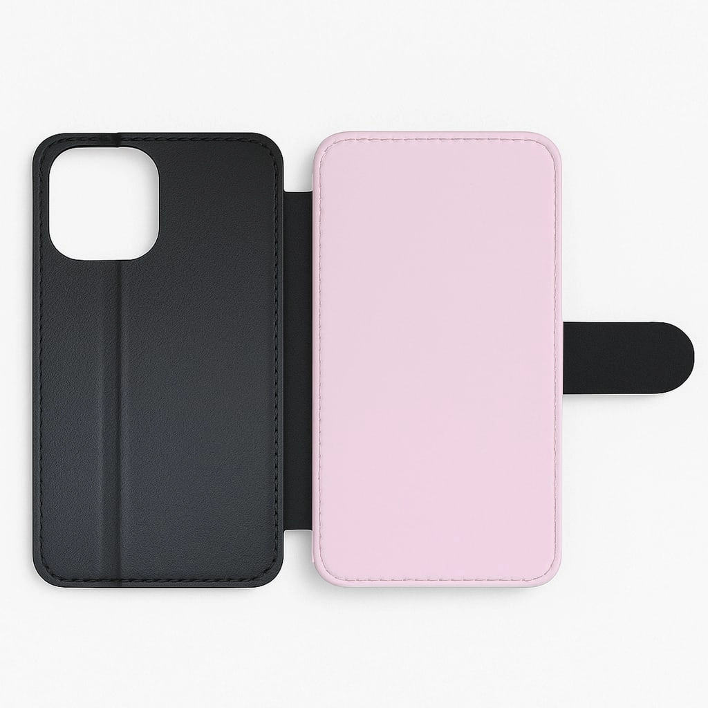 Back To Casics - Pretty Pastels - Plain Pink Flip / Wallet Phone Case Smooth Surface Layer Minimal Feature