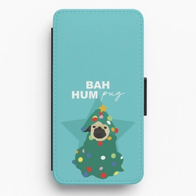 Bah Hum Pug Flip / Wallet Phone Case Portable Protection Stylish frame