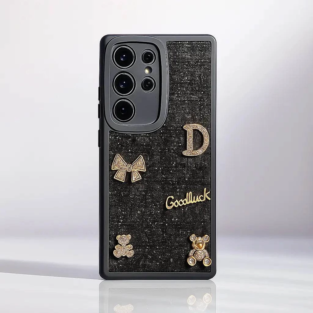 Comfort Edge Bear Bling Cloth Texture Case - Samsung