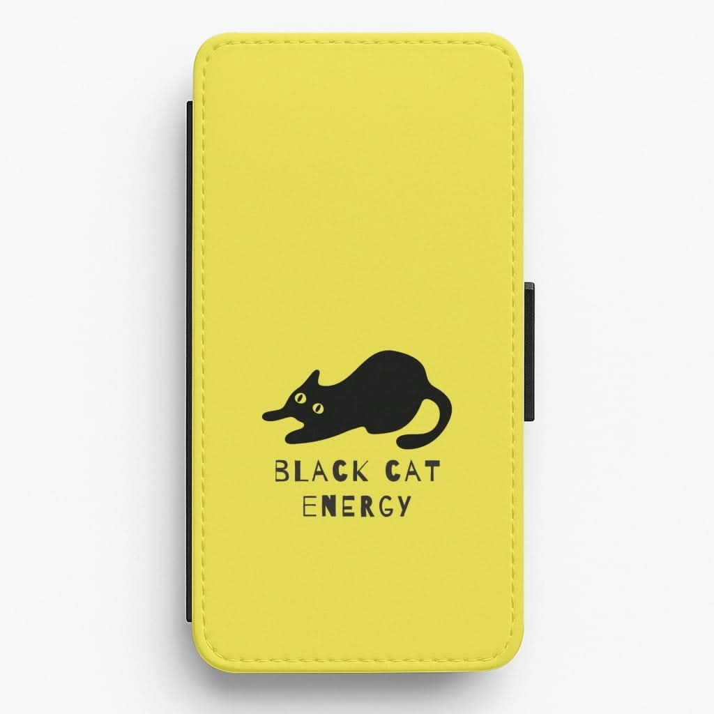 Black Cat Energy Flip / Wallet Phone Case Vivid Pattern Design
