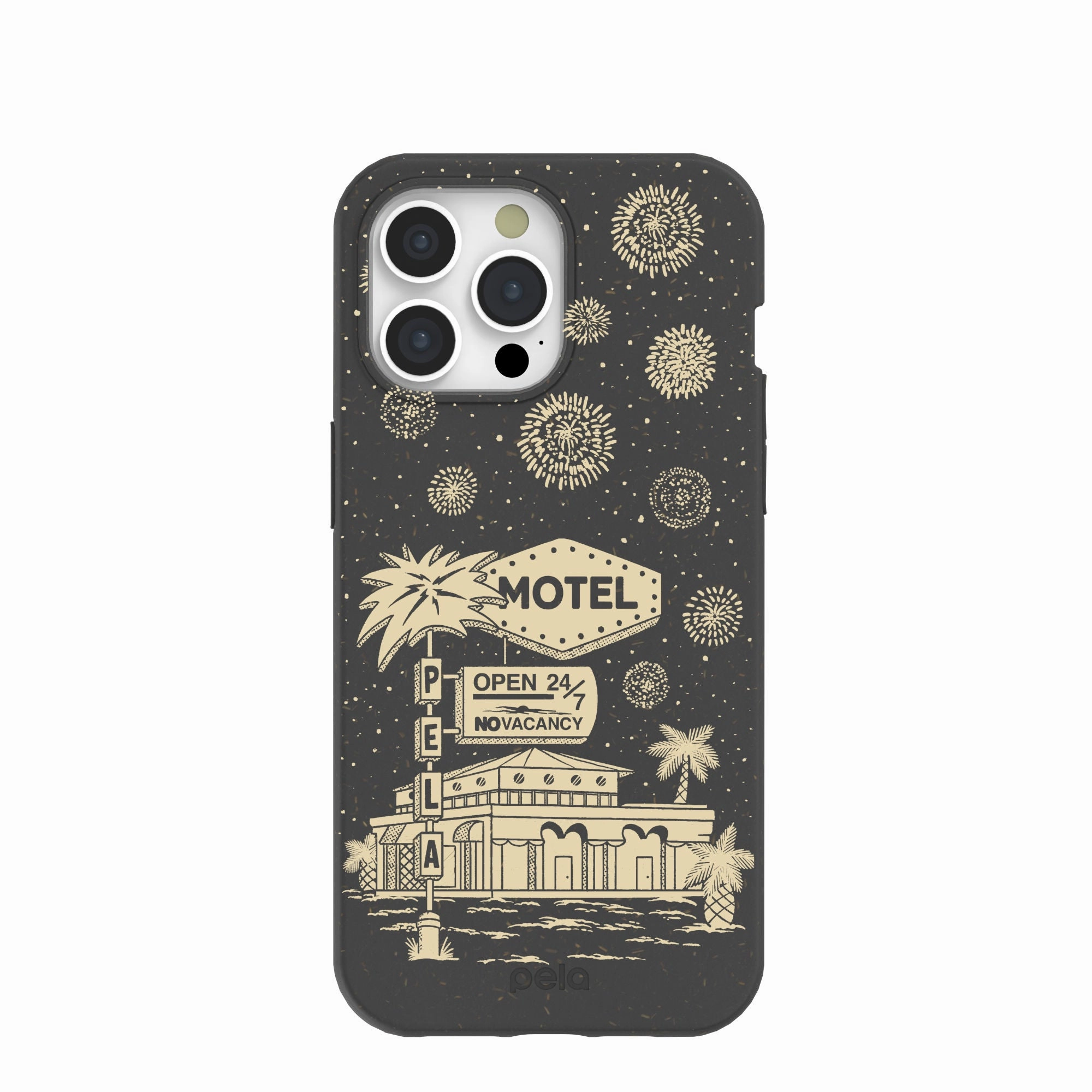 Reusable Material Protective Texture Layer Black Motel Pela iPhone 15 Pro Max Case