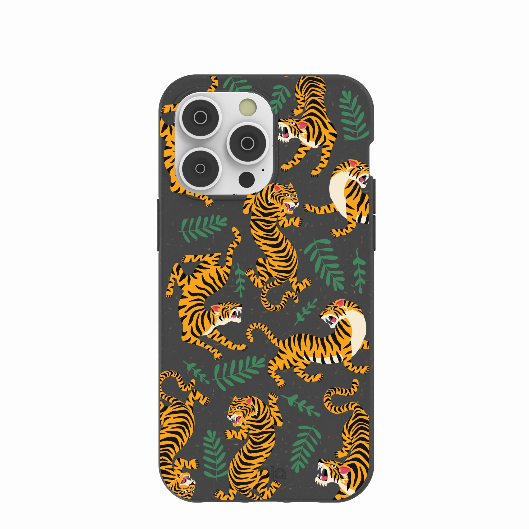 Black Playful Tigers iPhone 14 Pro Max Case Wear resistant