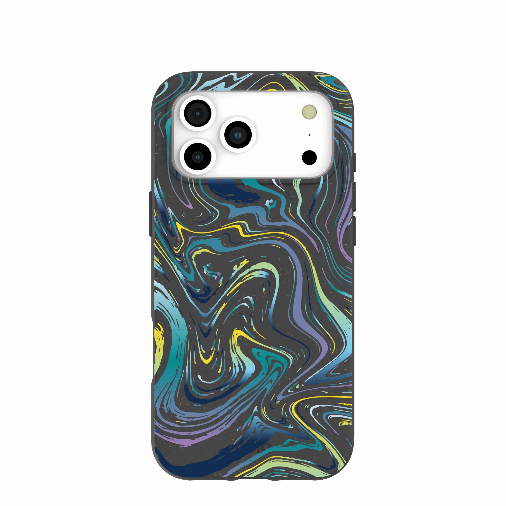 Black Space Waves iPhone 17 Pro Max Case Vivid Surface Detail Clear Pattern