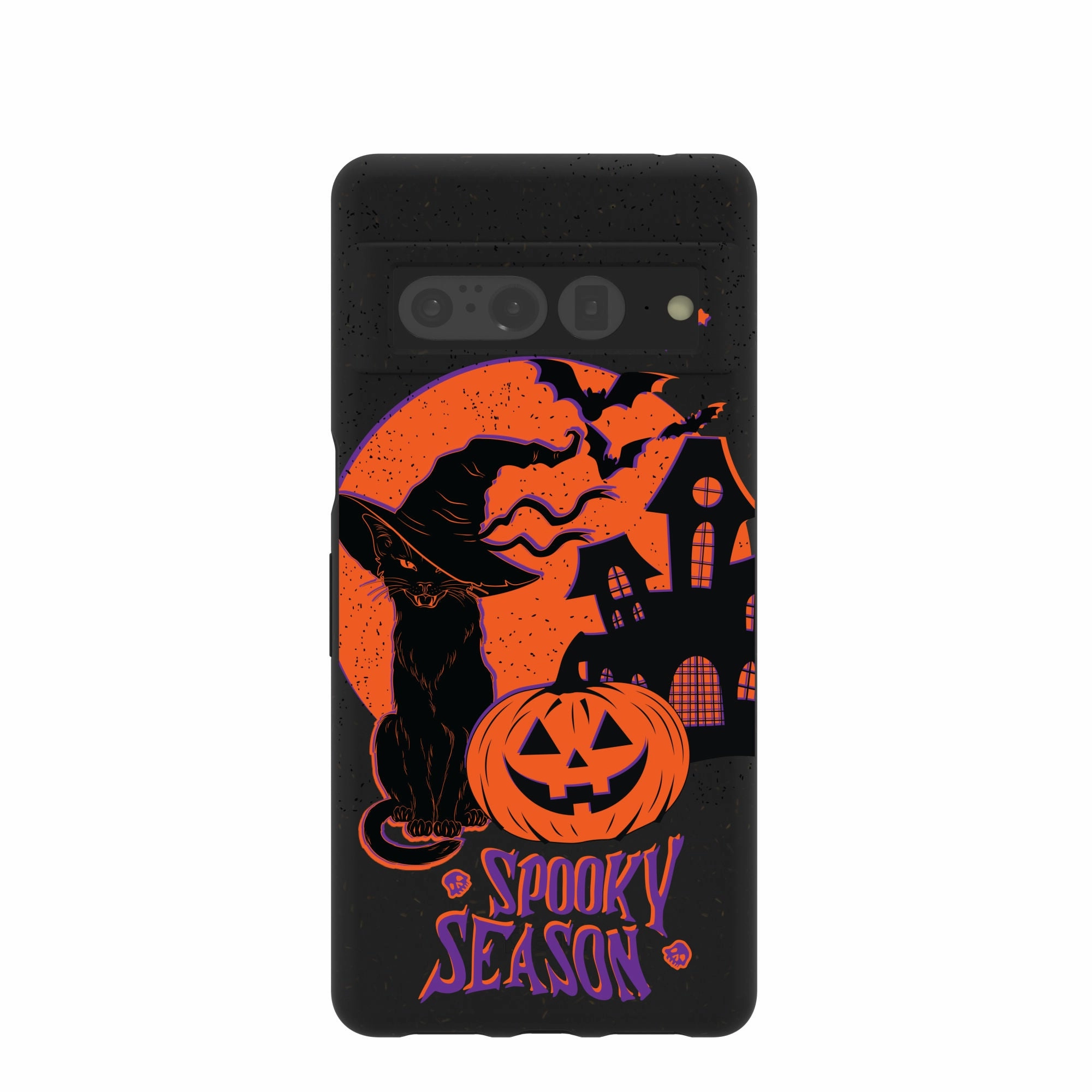 Black Spooky Szn Google Pixel 7 Pro Case Hybrid Pattern Texture