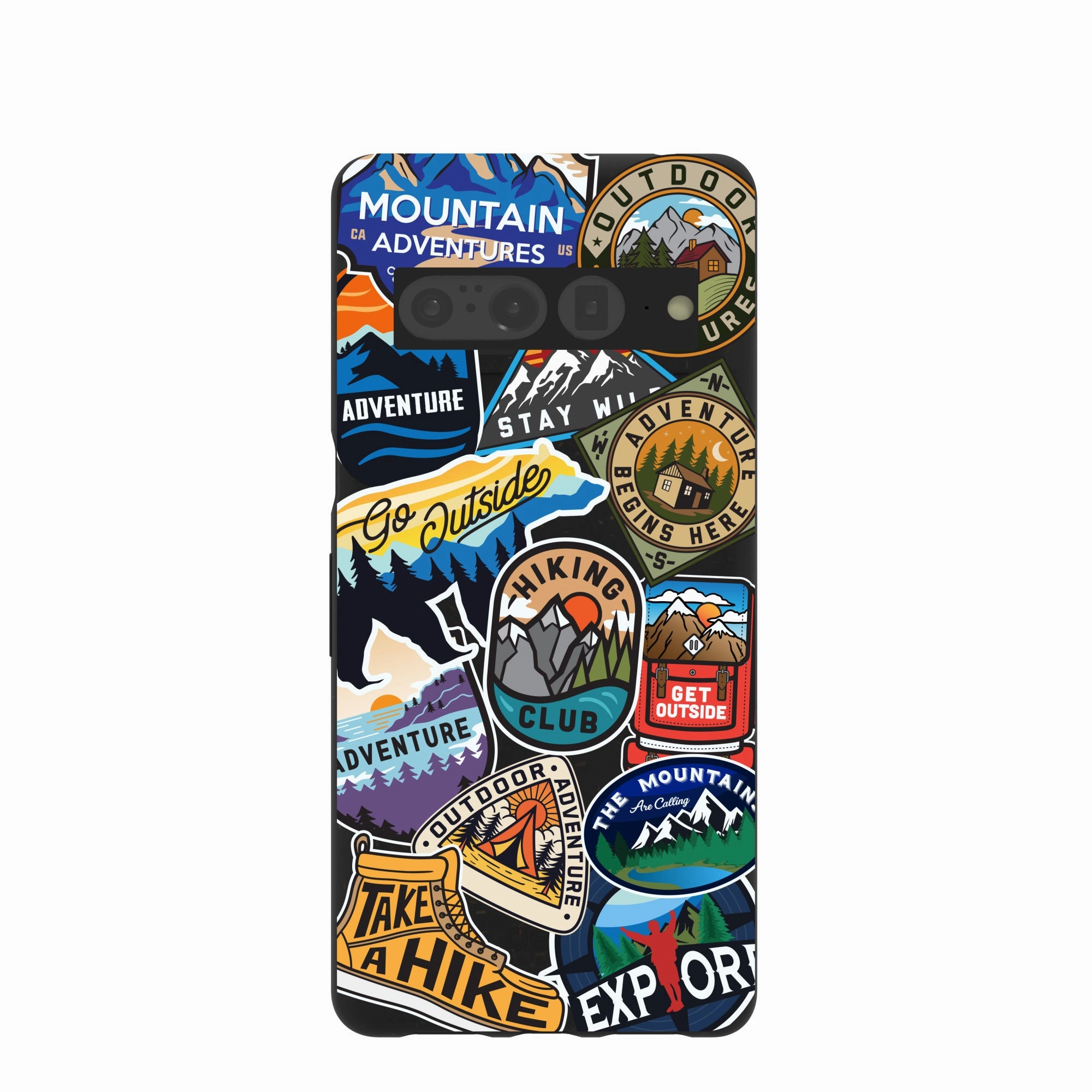 Black Trail Stickers Google Pixel 7 Pro Case Magnetic Mount Compatible