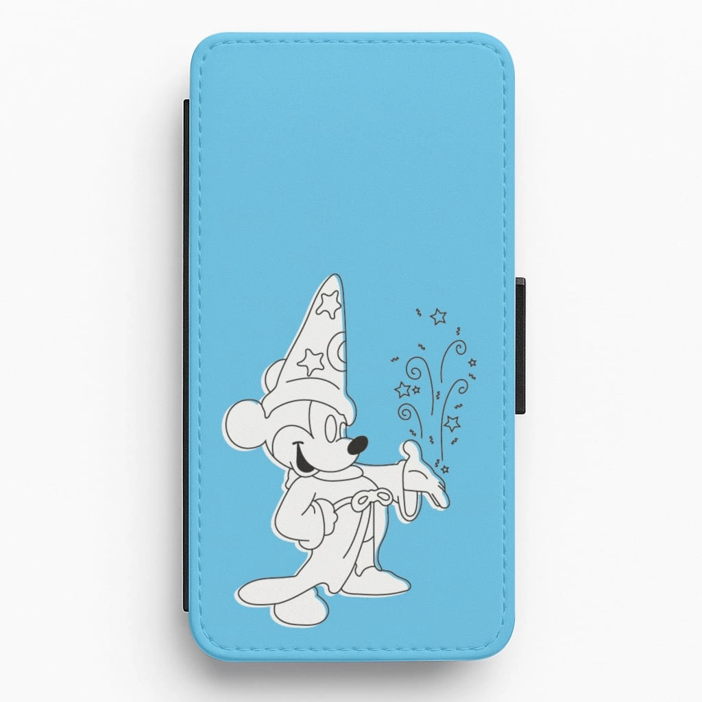 Blue Mickey Flip / Wallet Phone Case Vibrant pattern Scratch Resistant