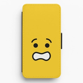 Brick Face Worried Flip / Wallet Phone Case Frosted Finish