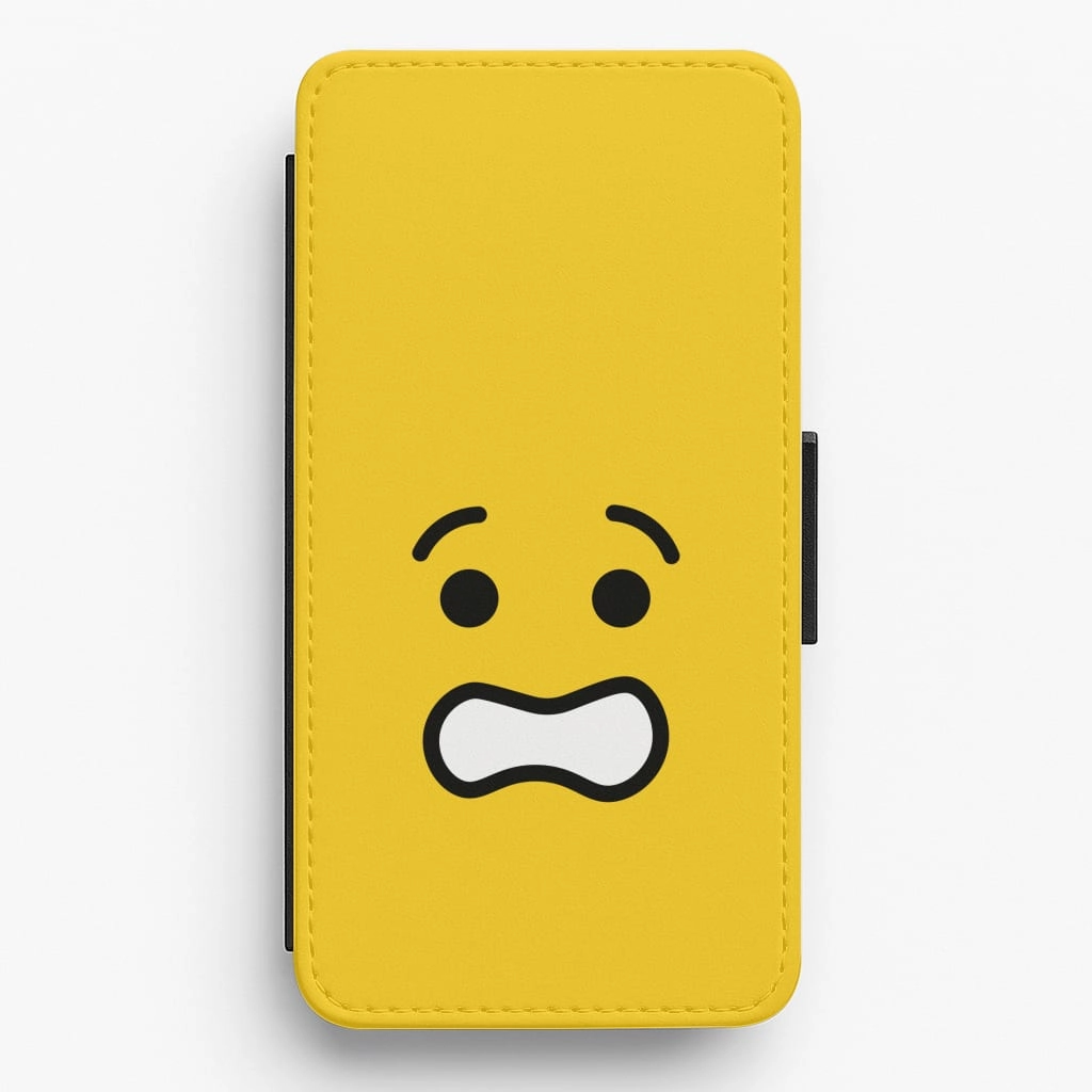 Brick Face Worried Flip / Wallet Phone Case Frosted Finish