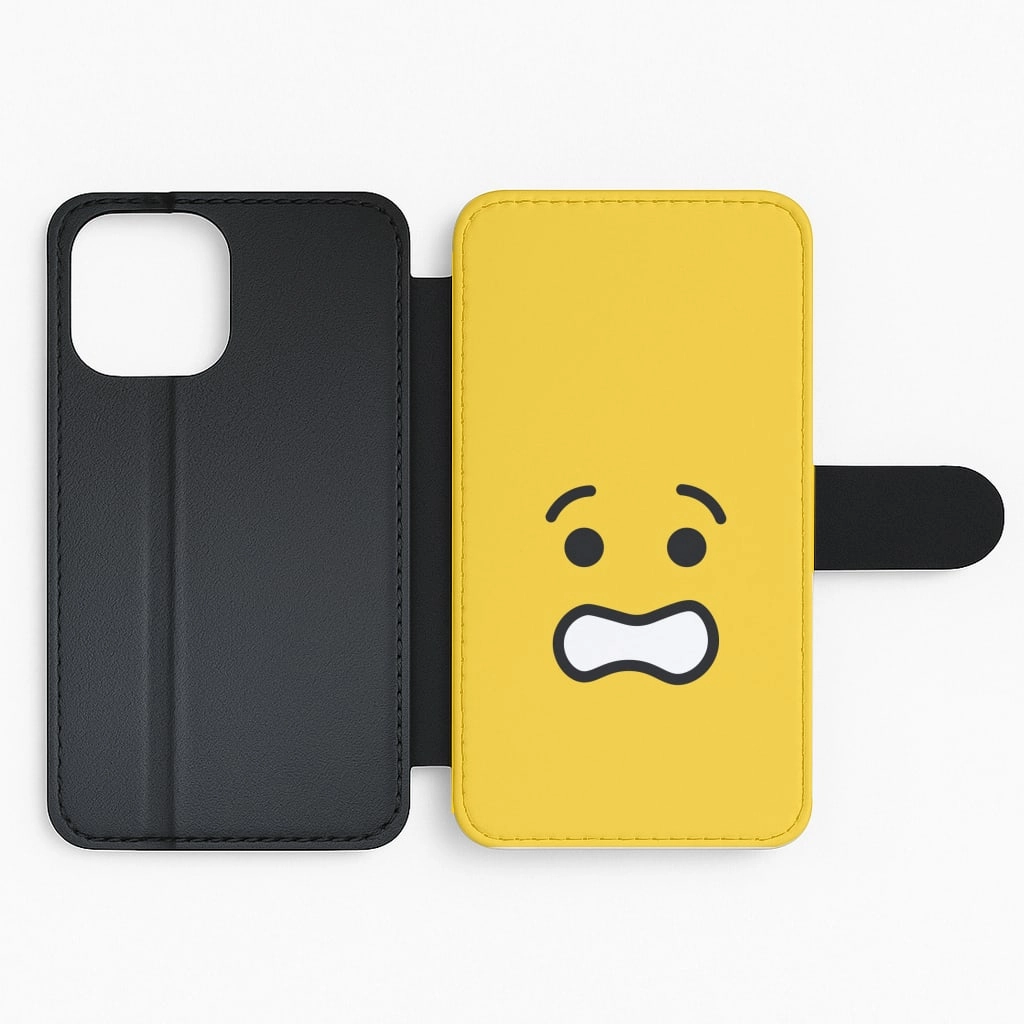 Brick Face Worried Flip / Wallet Phone Case Strong Corners Artistic Design