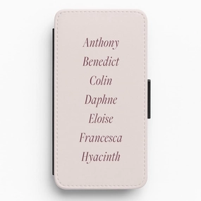 Protective Layer Bridgerton Names Flip / Wallet Phone Case