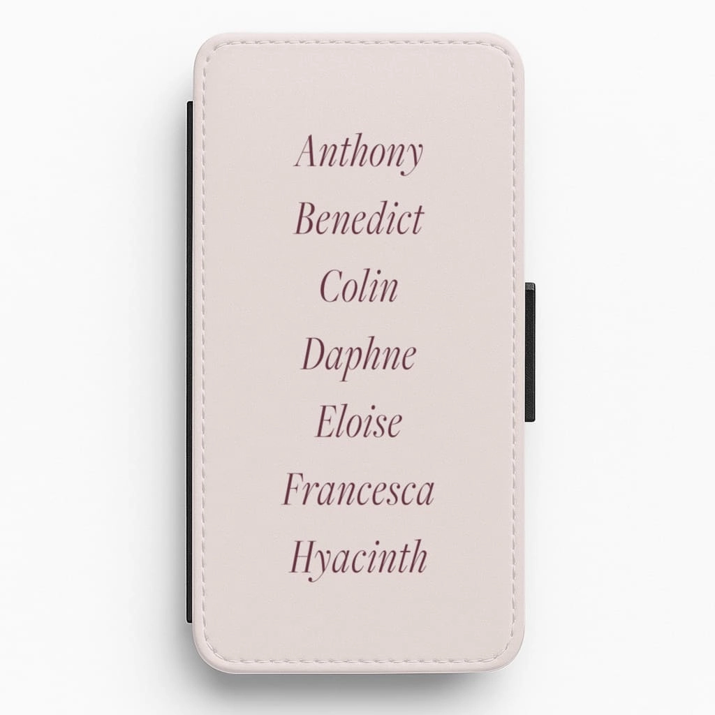 Protective Layer Bridgerton Names Flip / Wallet Phone Case