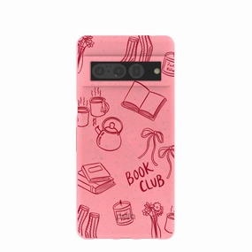 Bubblegum Pink Book Club Google Pixel 7 Pro Case Premium Surface Texture