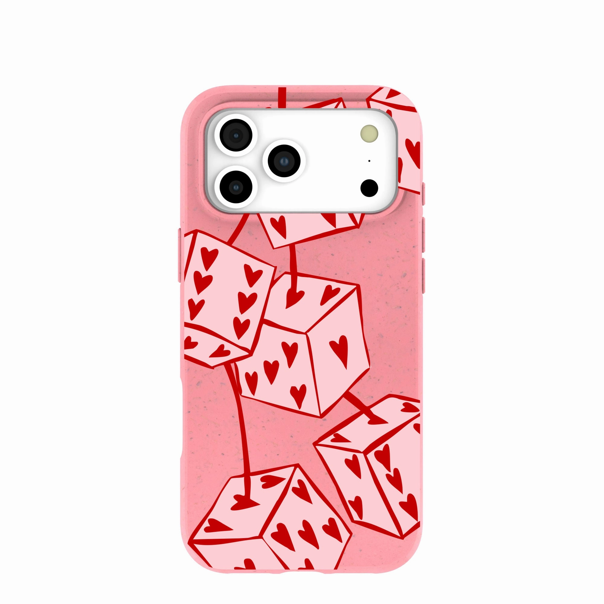 Bubblegum Pink Dicey Cherries iPhone 17 Pro Max Case Creative Style Shockproof Edge