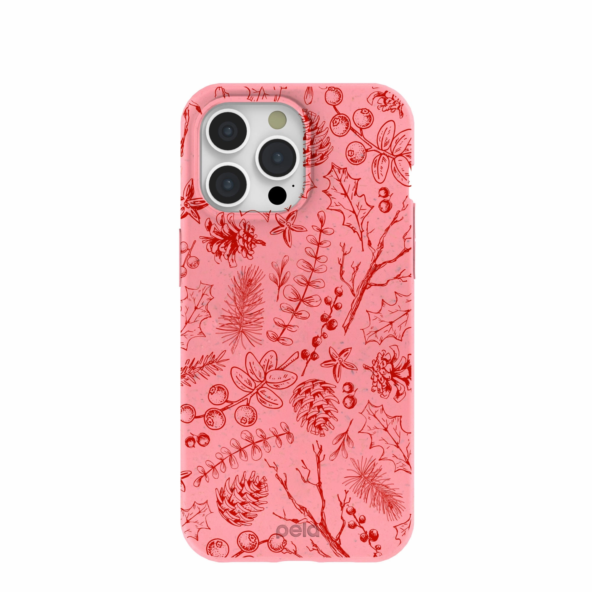 Bubblegum Pink Festive Forest iPhone 15 Pro Max Case Waterproof Design