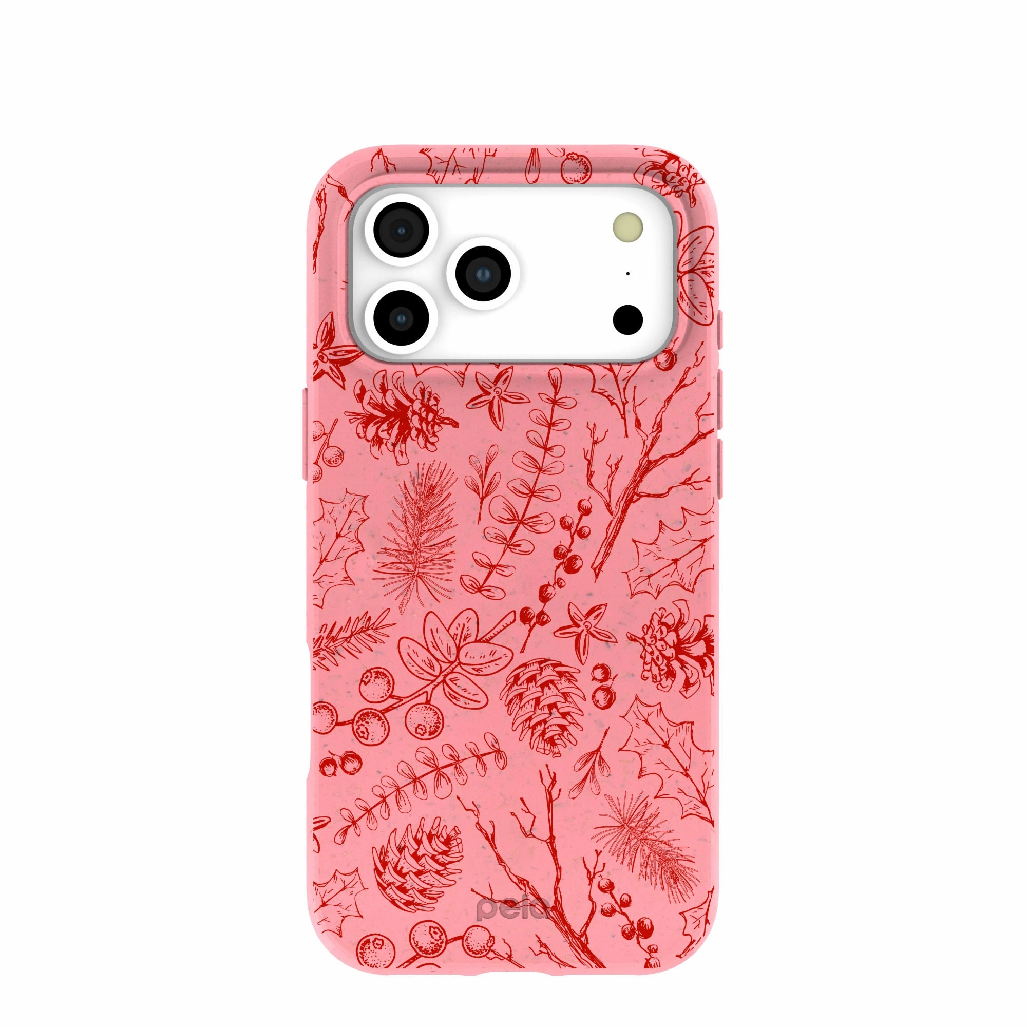 Bubblegum Pink Festive Forest iPhone 17 Pro Max Case Practical Accessory Clean Texture