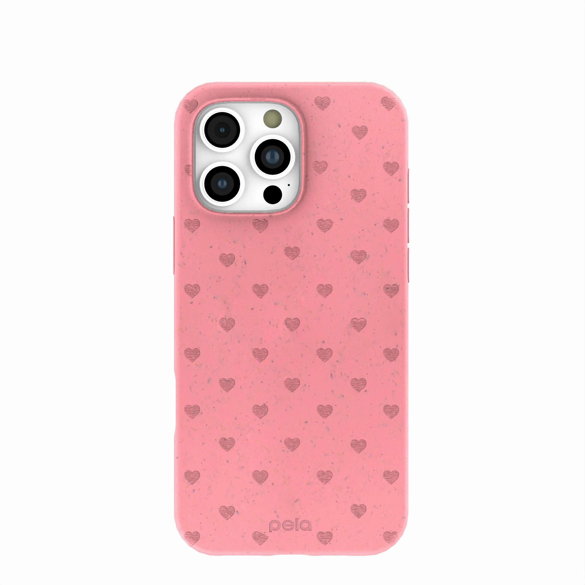 Bubblegum Pink Hearts iPhone 16 Pro Max Case Smooth Shield Premium Texture