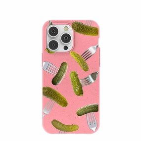 Bubblegum Pink Pickle Party iPhone 14 Pro Max Case Vibrant pattern Premium Texture Design