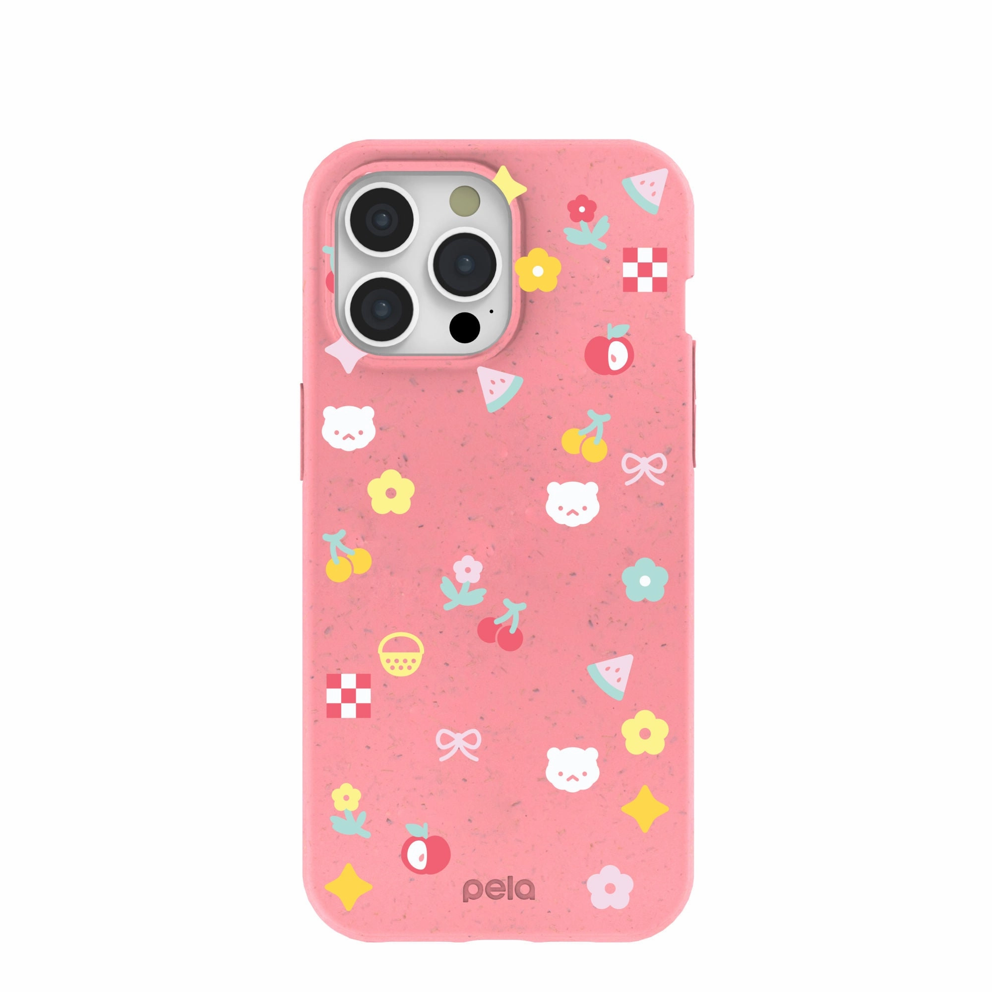 Bubblegum Pink Pretty Picnic iPhone 15 Pro Max Case Soft Surface Layer Soft Edging