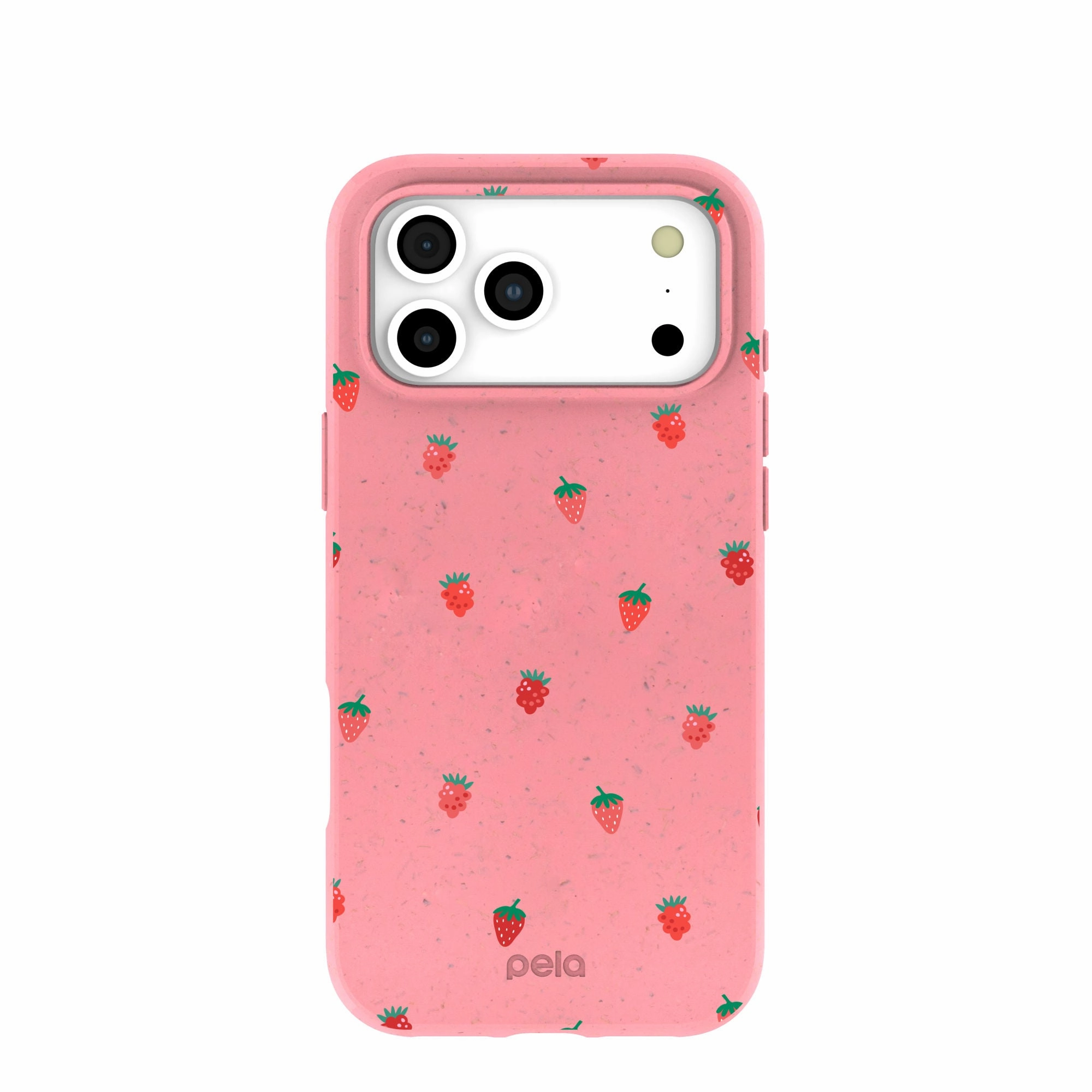 Bubblegum Pink Summer Berries iPhone 17 Pro Max Case Smooth Form Hybrid Pattern