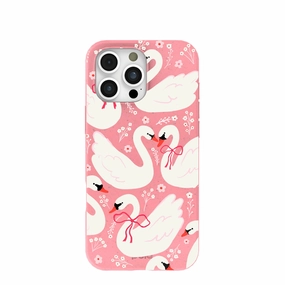 Bubblegum Pink Swan Garden iPhone 16 Pro Max Case Matte Layer Minimal Surface Layer