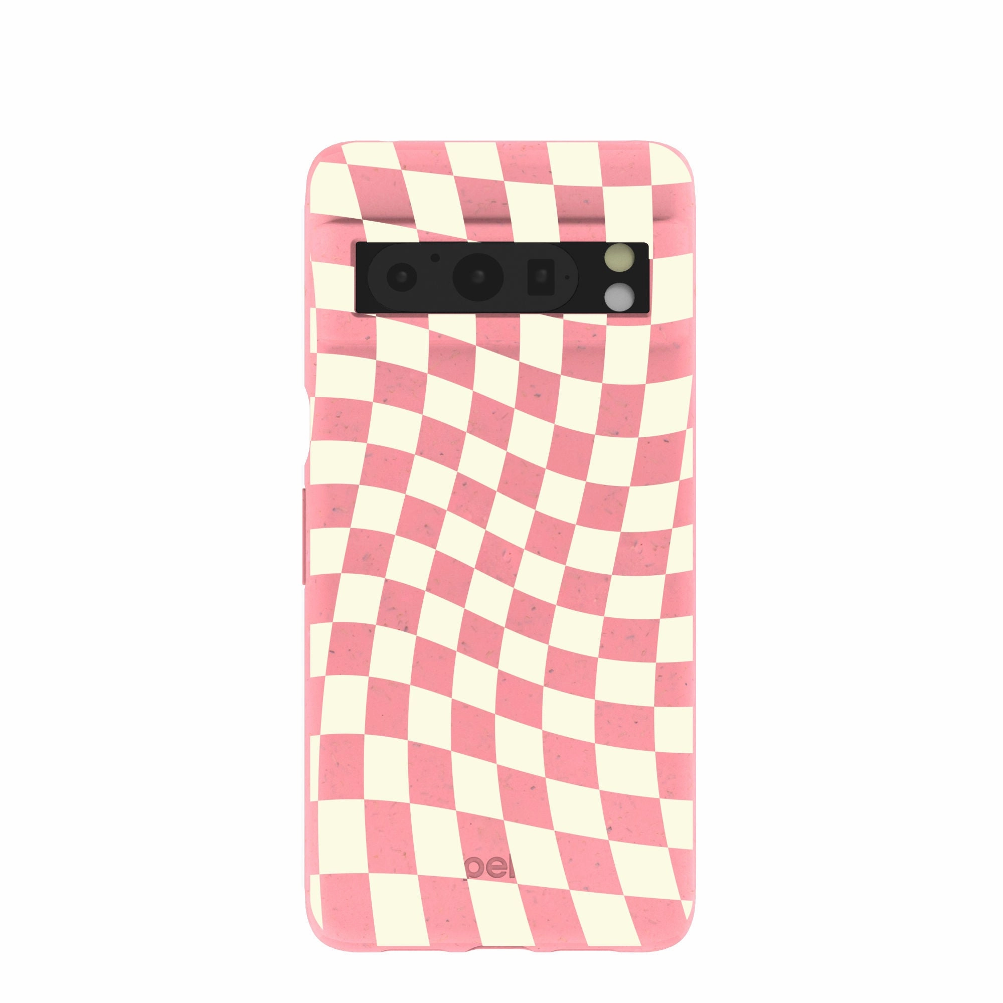 Bubblegum Pink Warped Checkers Google Pixel 8 Pro Case Raised Edges