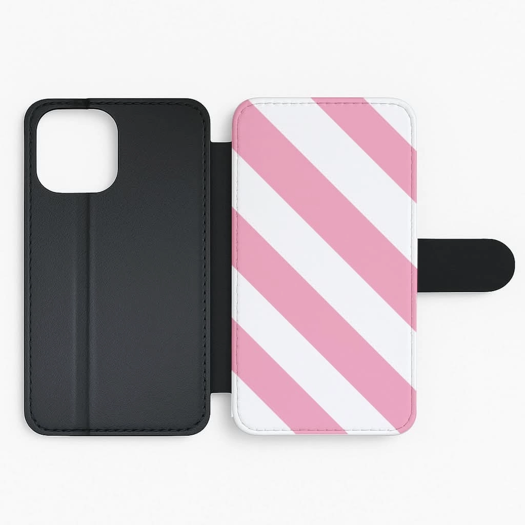 Candy Cane Stripes Flip / Wallet Phone Case Outdoor Design Protective Touch