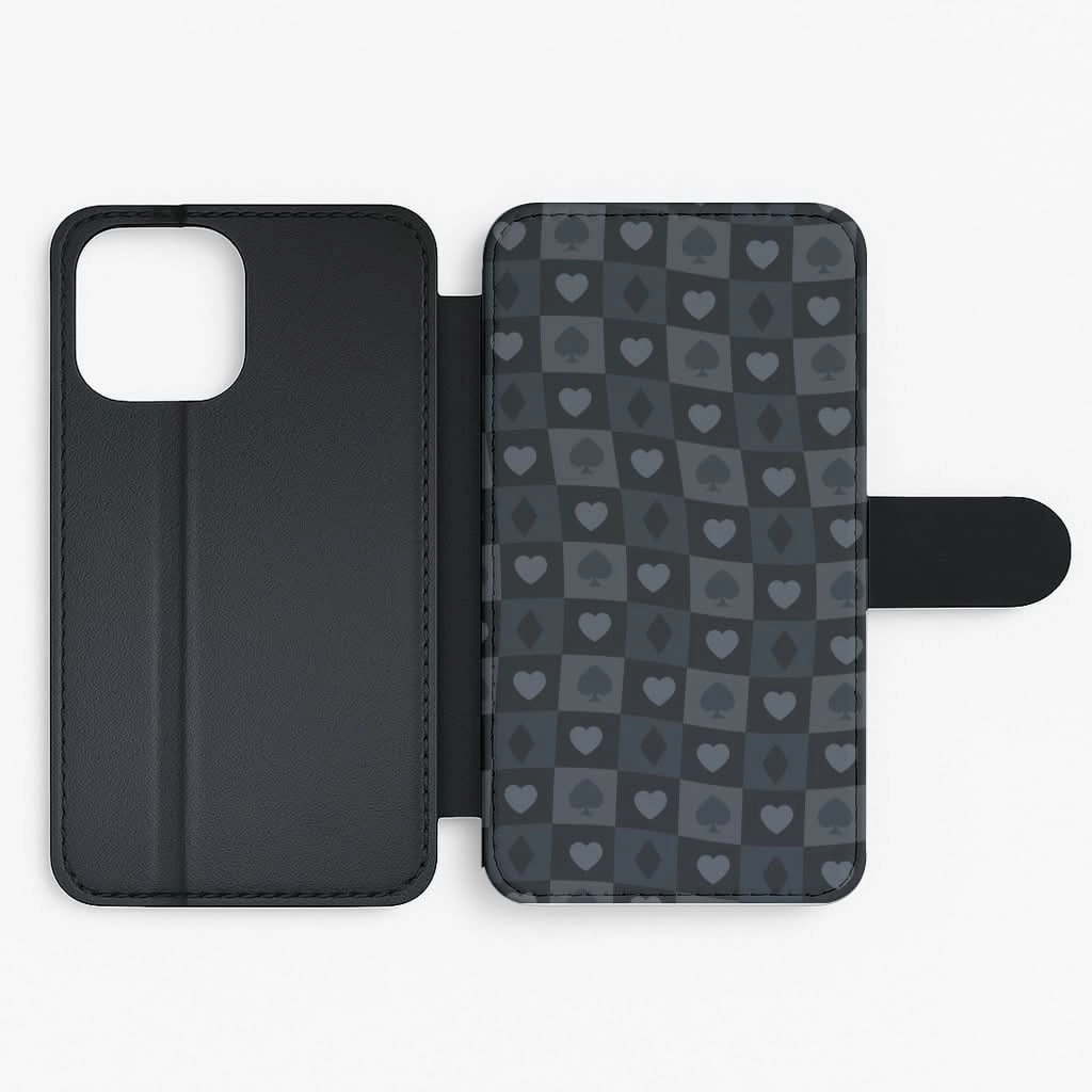 Card Suits Pattern Black Flip / Wallet Phone Case Versatile Accessory