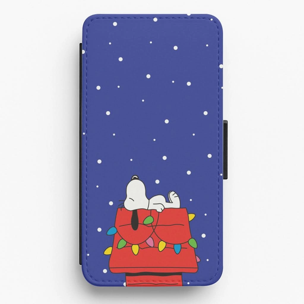 Strong Shell Cartoon Beagle Fairylights Flip / Wallet Phone Case