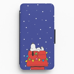 Strong Shell Cartoon Beagle Fairylights Flip / Wallet Phone Case