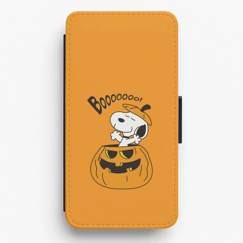 Cartoon Beagle Pumpkin Flip / Wallet Phone Case Lightweight Grip Vivid Detail Texture
