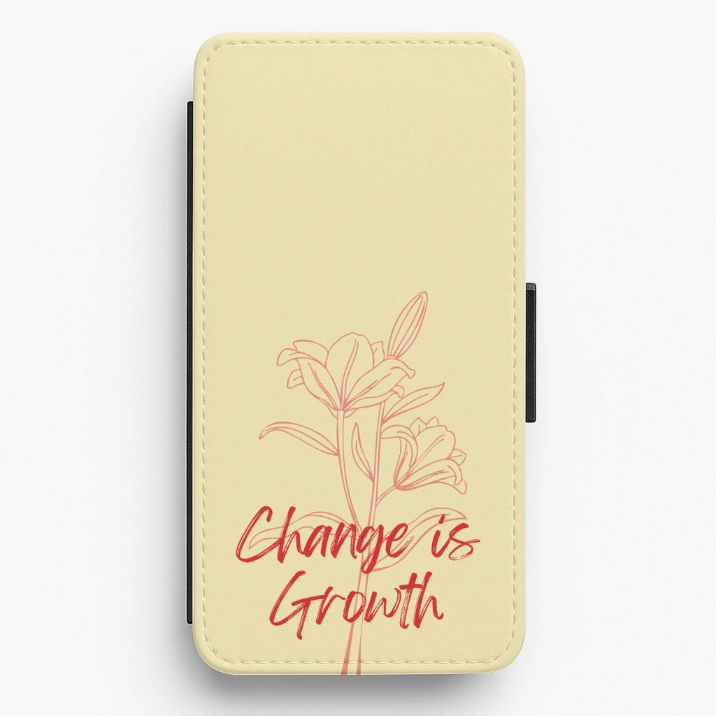Change Is Growth Orchid Flip / Wallet Phone Case Matte Guard