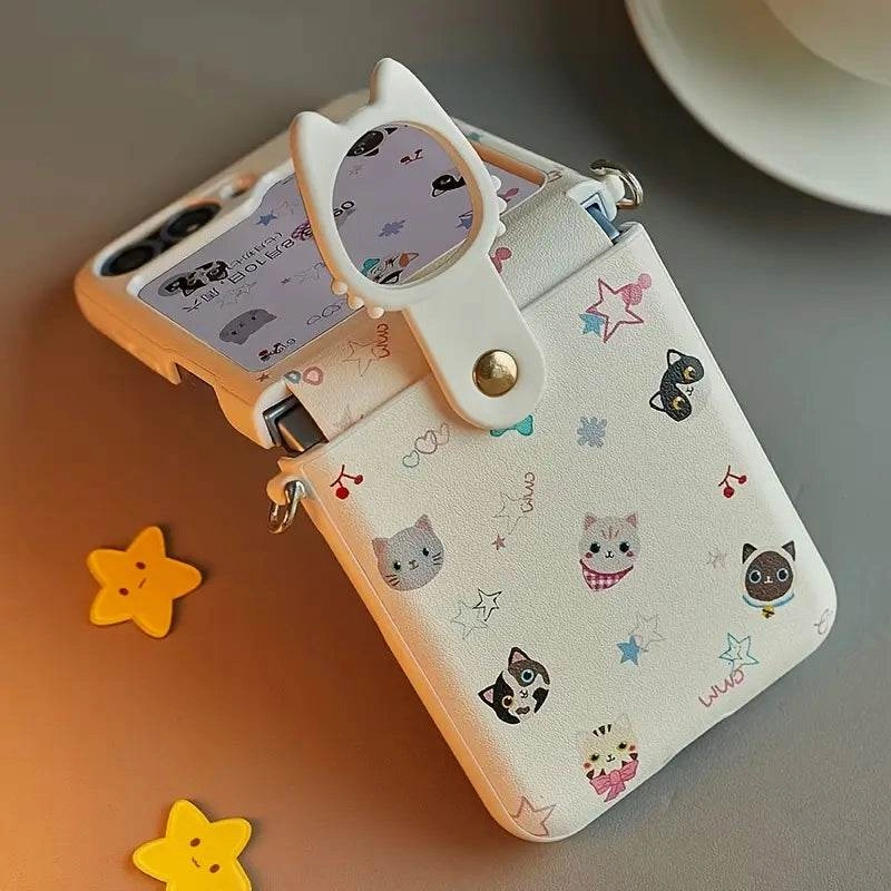 Dual Layer Versatile Accessory Charming Meow Cat Print Case - Samsung