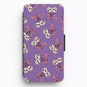 Cherry Skulls Pattern Flip / Wallet Phone Case Lightweight texture