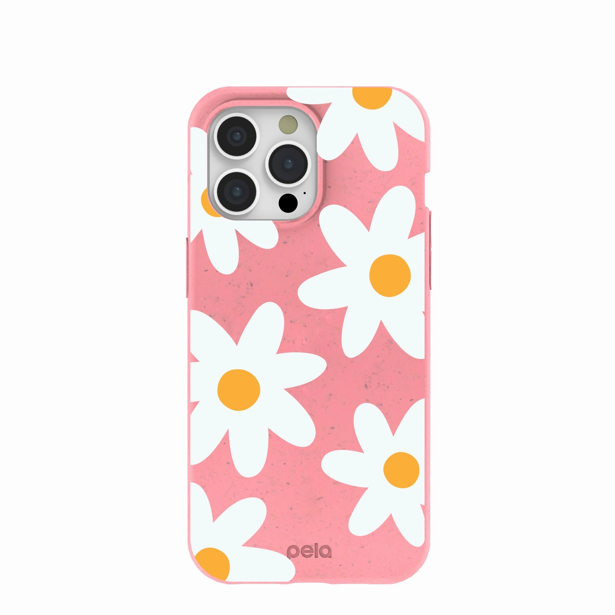 Bubblegum Pink Daisy iPhone 15 Pro Max Case Shock Surface